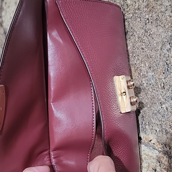 Coach Wristlet BURGUNDY Croc Embossed Refined Leather - Picture 6 of 7